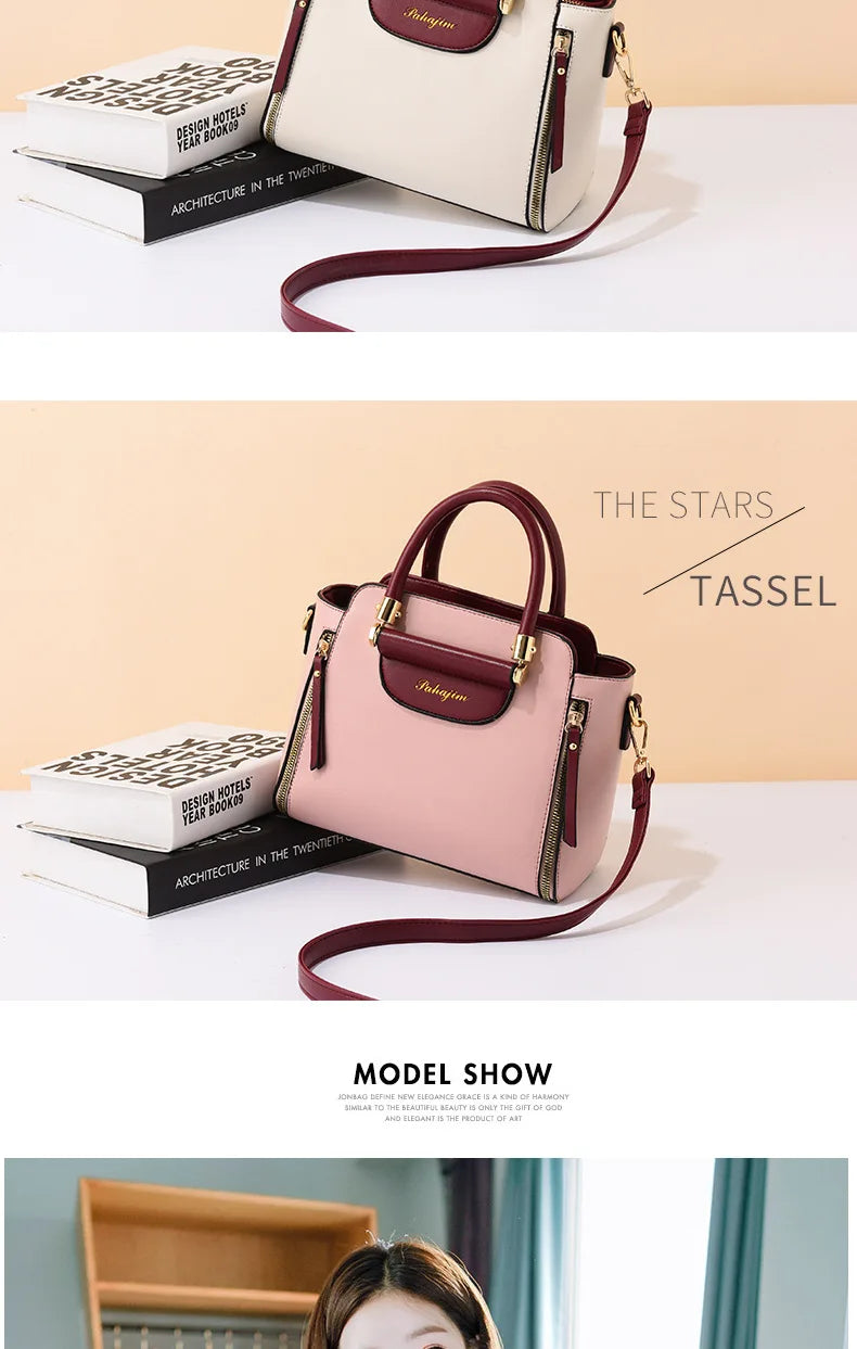Women's bag 2025 new fashion women's bags hit color hand-held  bag Europeand the United States all-match shoulder messenger bag