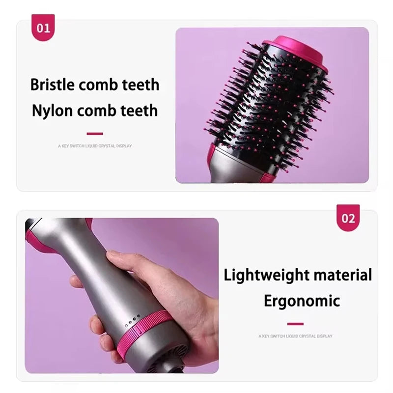 Hair Dryer Brush 3-In-1 Hot Air Spin Brush For Styling Frizz Control Blow Volumizer One-Step Auto-Rotating Curling Brush
