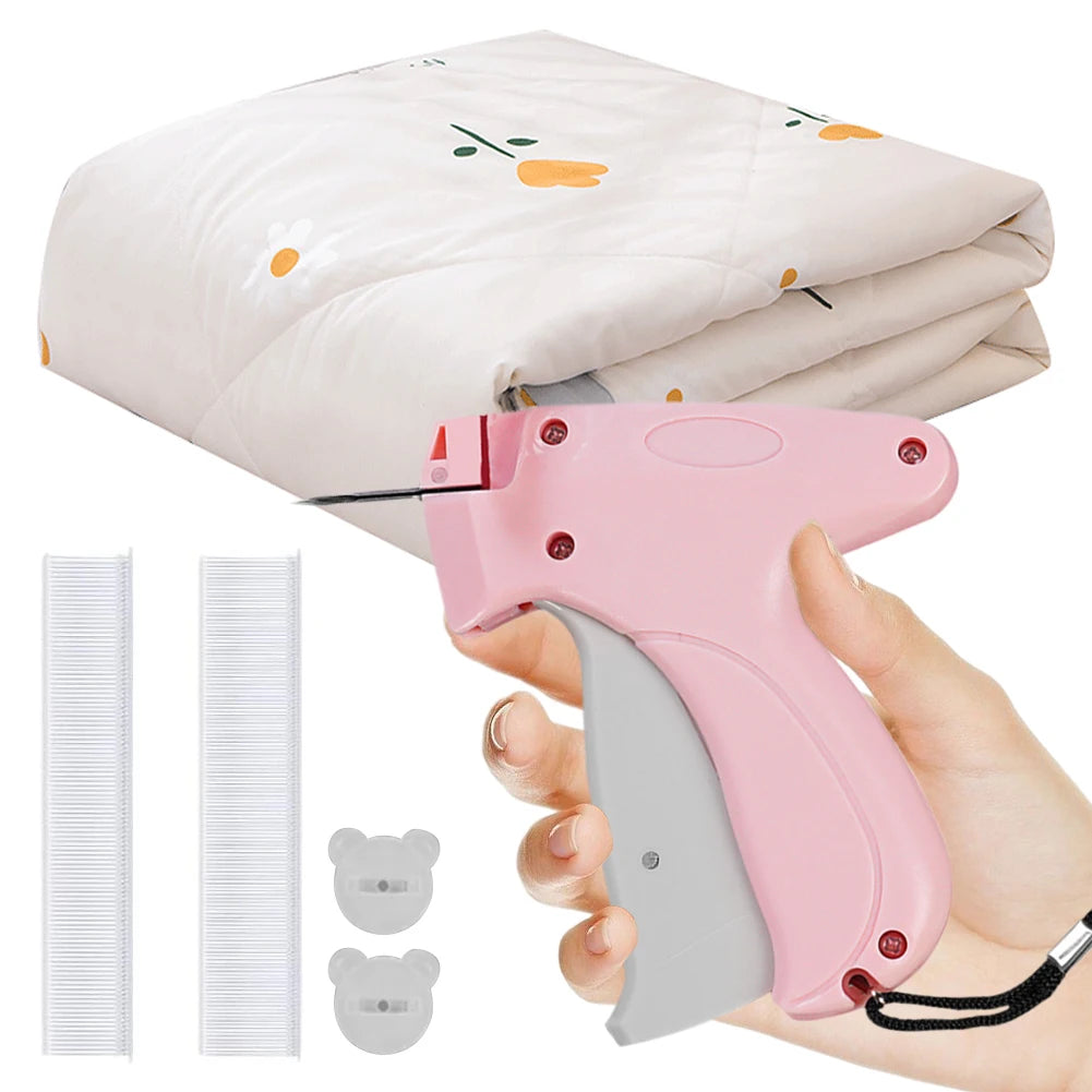 Quick Clothing Fixer with 50/100 Bear Buckles Mini Clothing Sewing Machine Portable Instant Button Garment Connector for Clothes