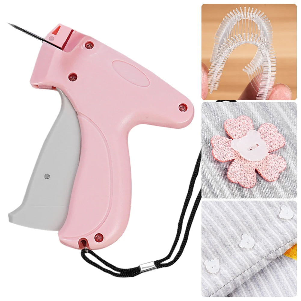 Quick Clothing Fixer with 50/100 Bear Buckles Mini Clothing Sewing Machine Portable Instant Button Garment Connector for Clothes