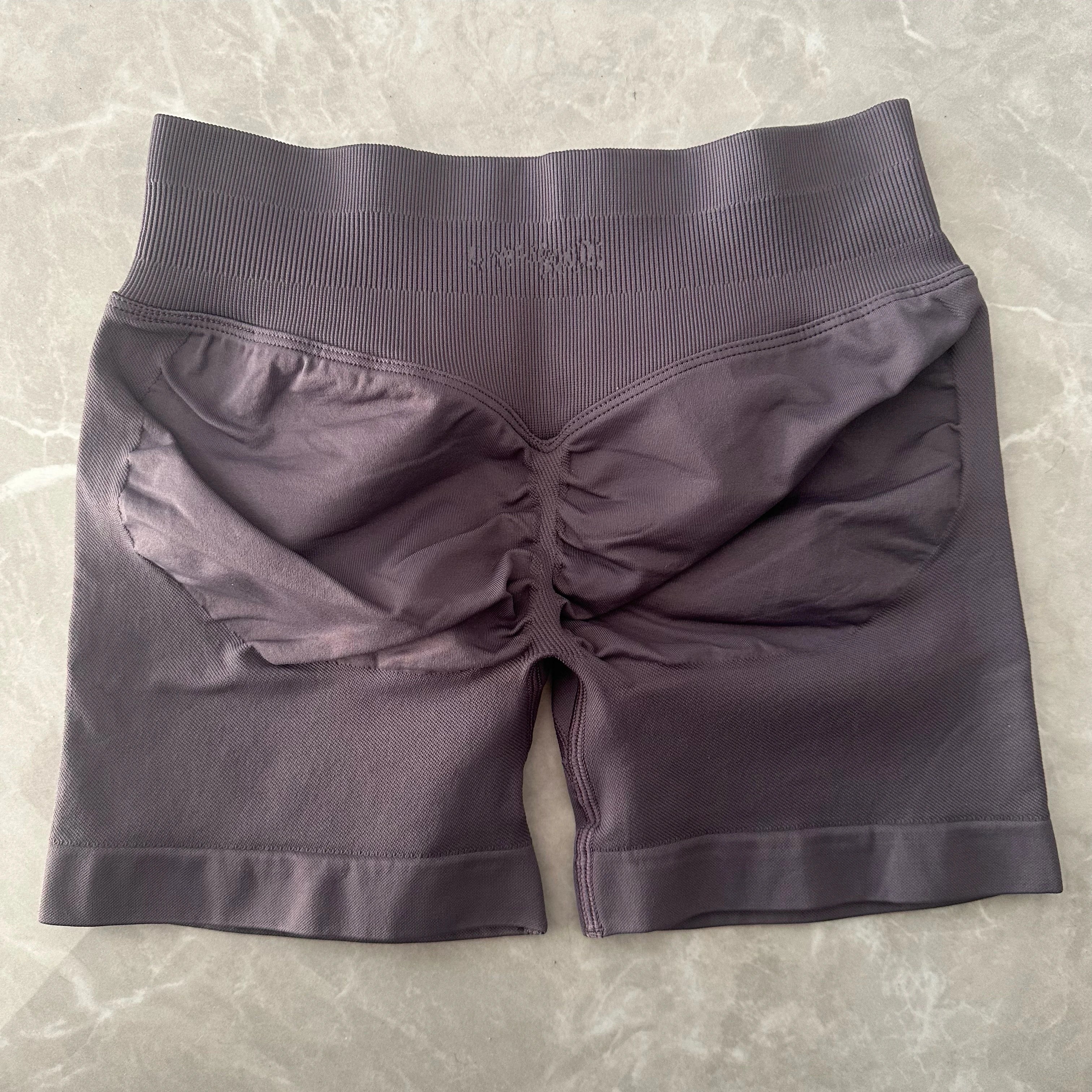 No Logo Shorts Low Ribbed Band Yoga Shorts Seamless Scrunch Bum Workout Gym Shorts Booty Stretch Running Shorts Fitness Clothes