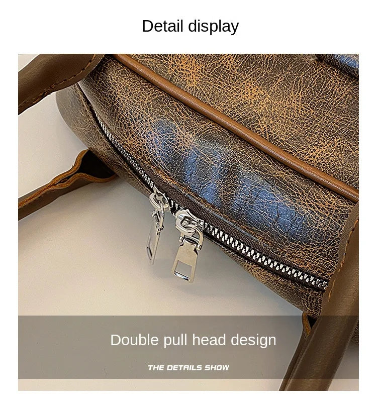 Retro Small Double Pockets Shoulder Bags for Women 2025 New Fashion Trend Designer Underarm Bag Female Handbags and Purses