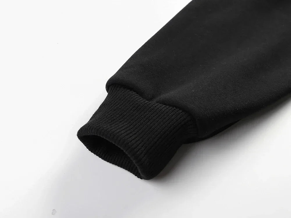 New Men's Anime Pattern Printed Hoodie Drawstring Long Sleeved Solid Color Hoodie Fashion Casual Pocket Hooded Sweatshirt