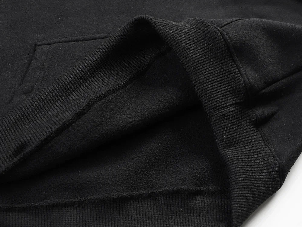 New Men's Anime Pattern Printed Hoodie Drawstring Long Sleeved Solid Color Hoodie Fashion Casual Pocket Hooded Sweatshirt
