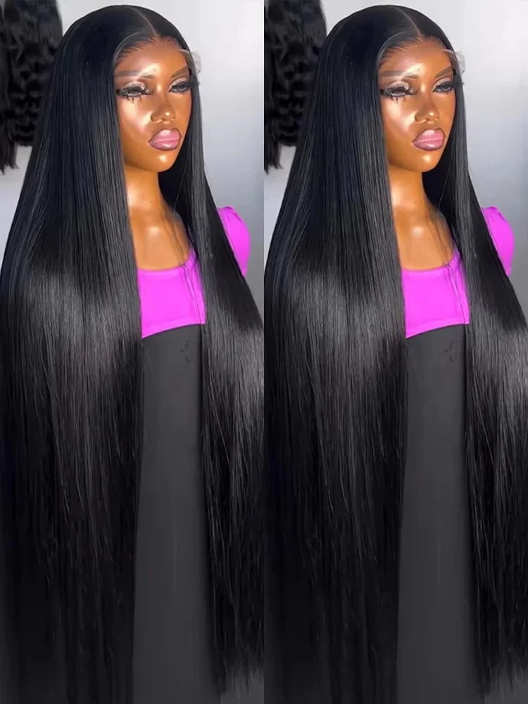 250 Density 40 36 Inch Straight Lace Front Wigs Human Hair 13x6 Hd Transparent Lace Front Human Hair Wigs Brazilian Virgin Hair