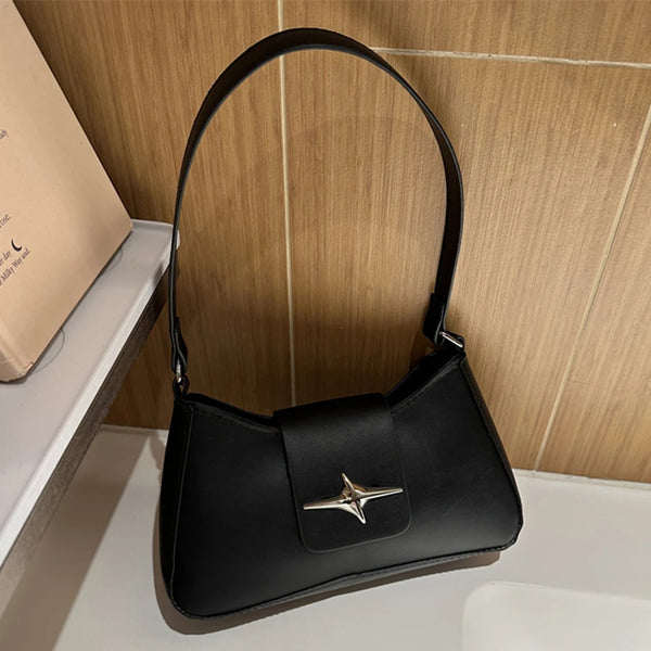 2025 Classic Y2K Small Purse Luxury Brand Female Handbags Vintage PU Leather Shoulder Bags for Women Daily Ladies Underarm Bag