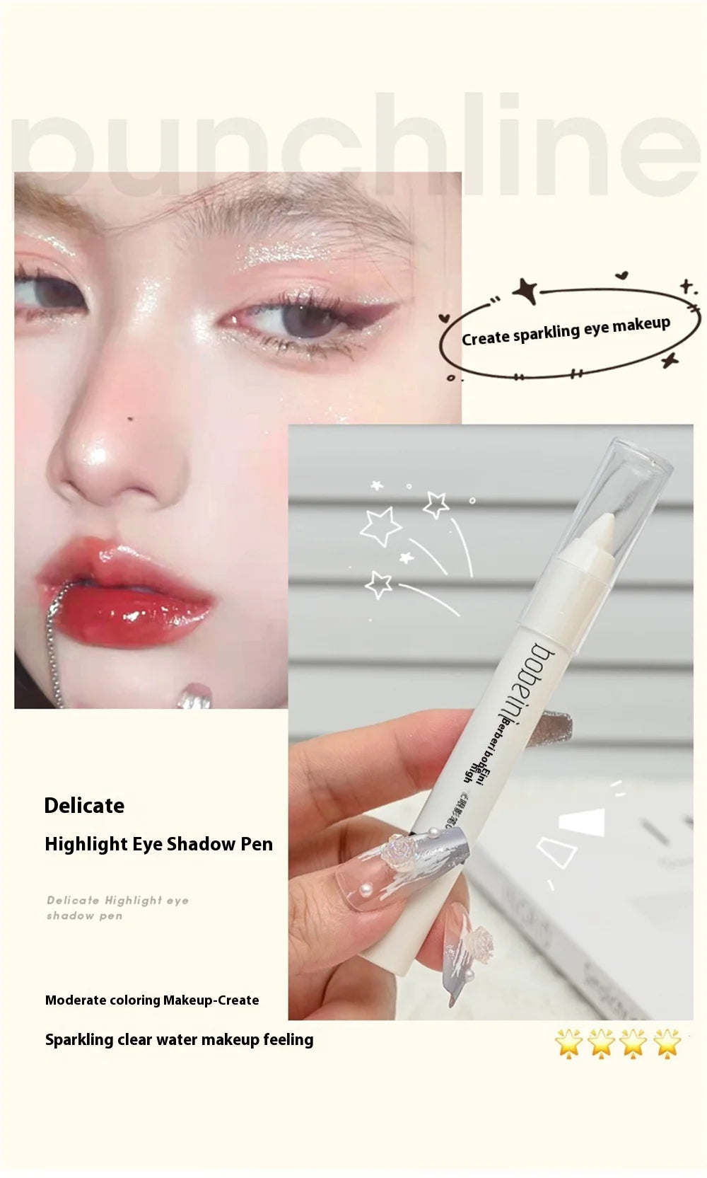 Eye Makeup Highlighter Pencil, Undereye Brightener Pencil, Dual-End Eye Shadow Stick, Smudge-Proof Eye Makeup Face Contouring