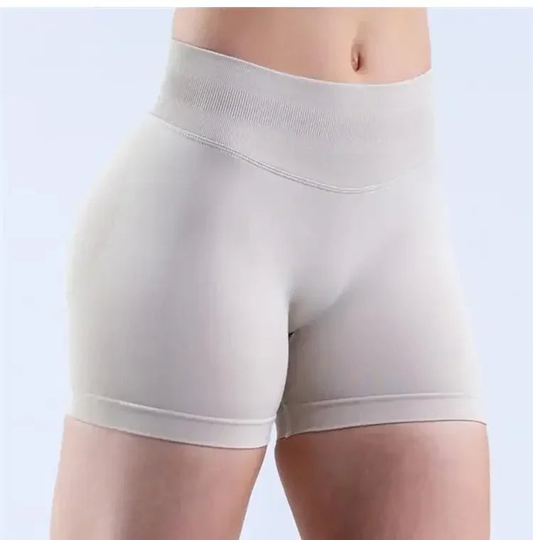 Summer High Waisted Yoga Shorts Women  Fashionable and Sexy Running Fitness Pants Solid Color High Elastic Yoga Leggings