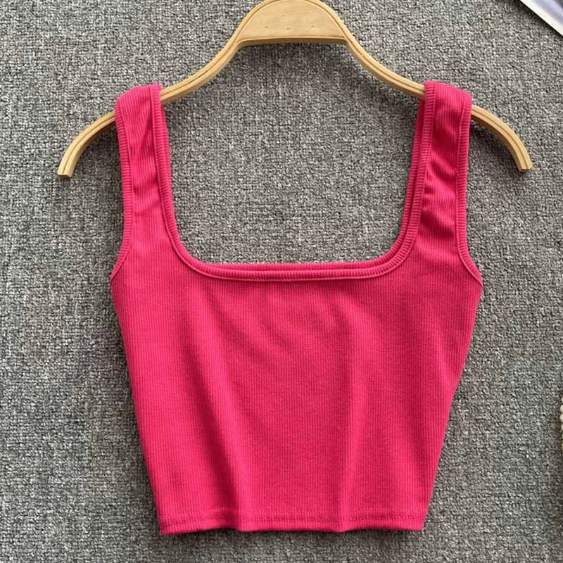 Tank Top Women Sexy Backless Y2k Top Slim Fit Bottoming Blouse Solid Crop Top Sleeveless Camis Mujer