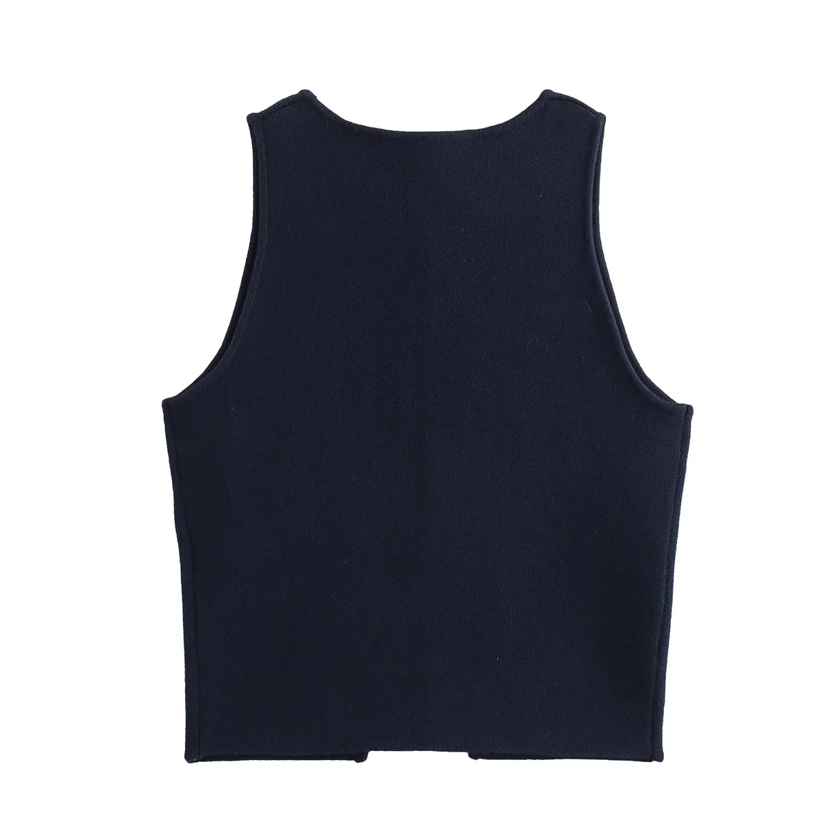 TRAF White Knit Crop Top Women Button Short Tops Woman 2024 Summer Tanks Camis Tops for Women Streetwear Vest Tank Top Female