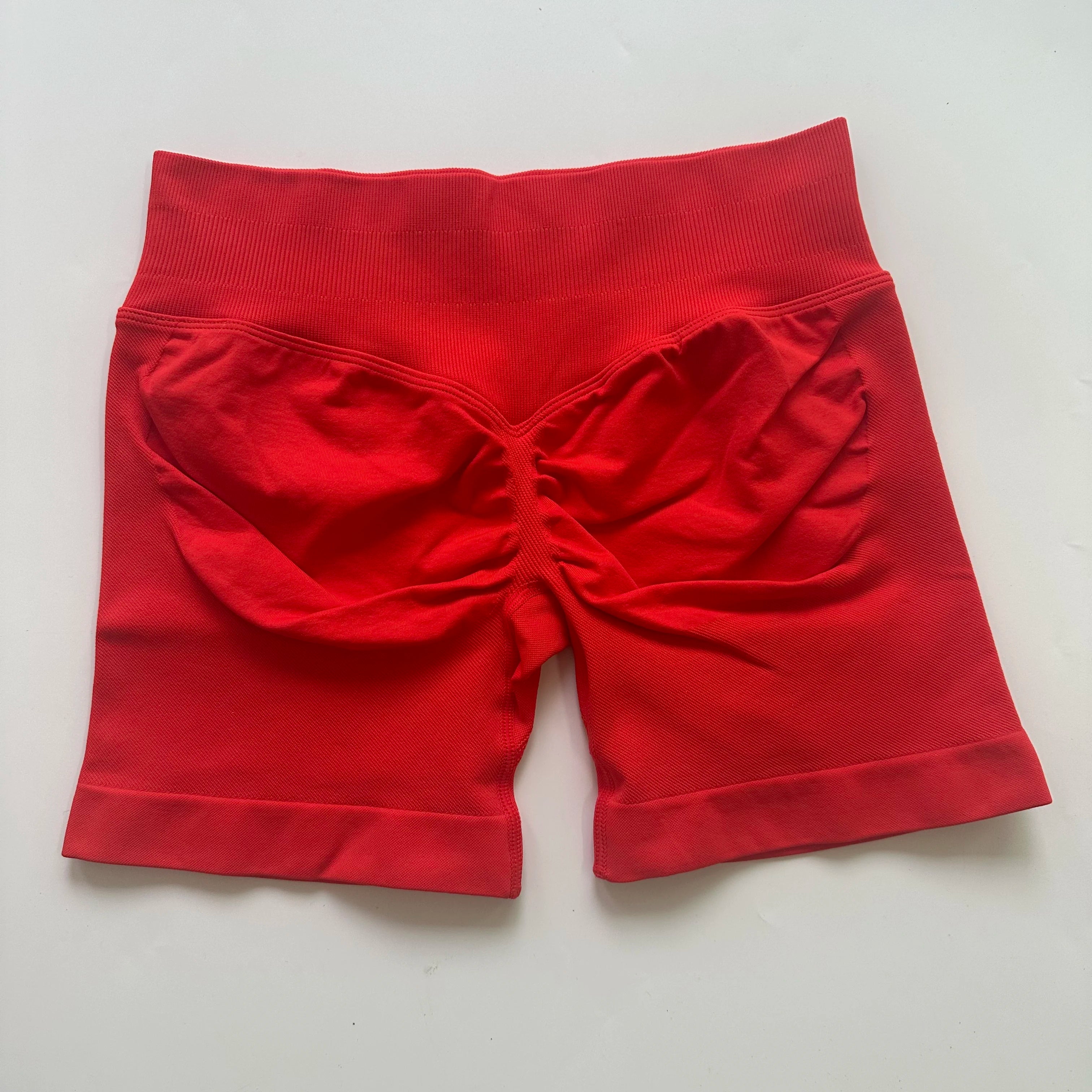 No Logo Shorts Low Ribbed Band Yoga Shorts Seamless Scrunch Bum Workout Gym Shorts Booty Stretch Running Shorts Fitness Clothes