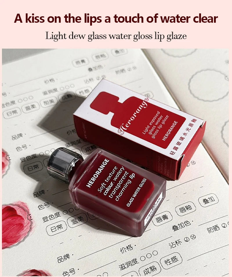Punk Juice Red Lip Gloss Black Mirror Water Light Lip Glaze Jelly Glass Lip Oil Waterproof Lipstick Nude Clear Tint Makeup