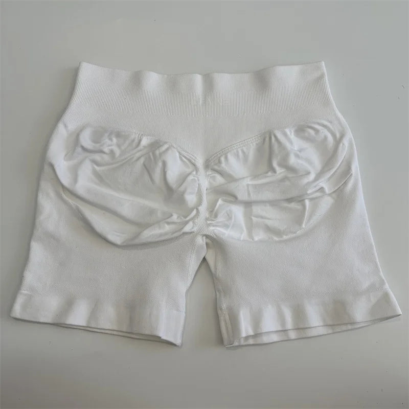 No Logo Shorts Low Ribbed Band Yoga Shorts Seamless Scrunch Bum Workout Gym Shorts Booty Stretch Running Shorts Fitness Clothes