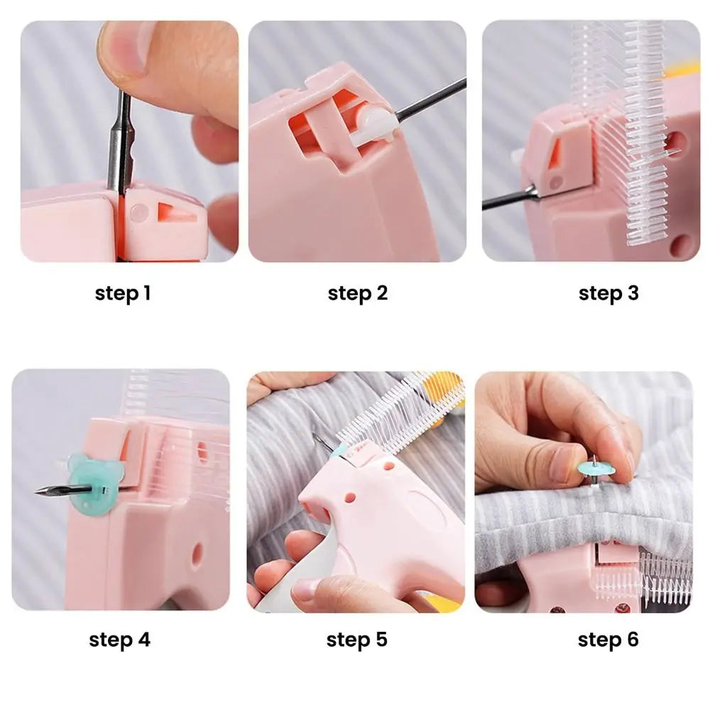 Portable Quick Clothing Fixer With Buckles Micro Stitch Tag Gun for Clothes Fixer Tool Quilt Tacking Gun Fastener Clip
