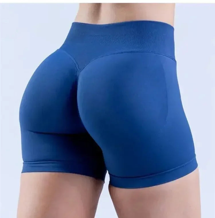 Summer High Waisted Yoga Shorts Women  Fashionable and Sexy Running Fitness Pants Solid Color High Elastic Yoga Leggings
