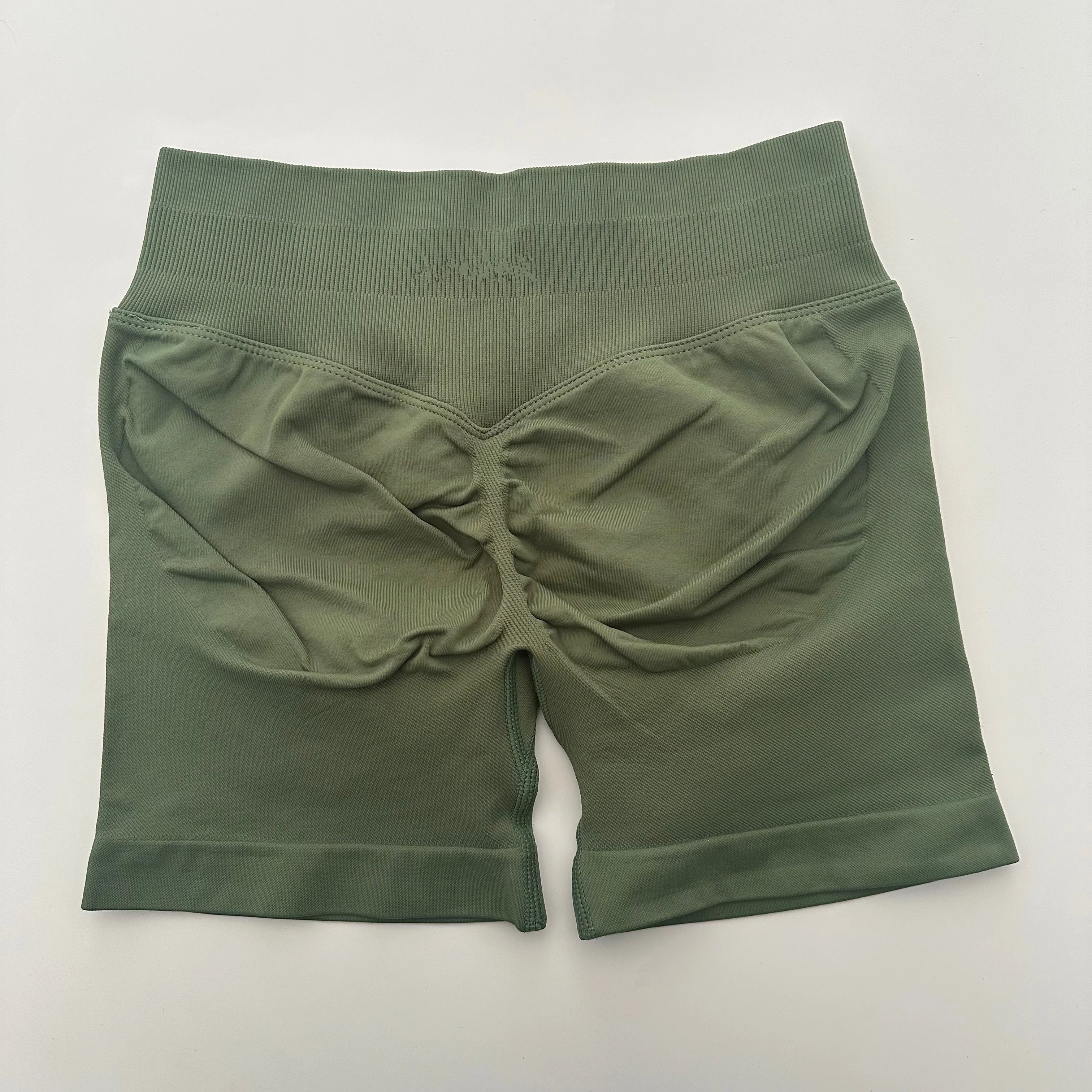 No Logo Shorts Low Ribbed Band Yoga Shorts Seamless Scrunch Bum Workout Gym Shorts Booty Stretch Running Shorts Fitness Clothes