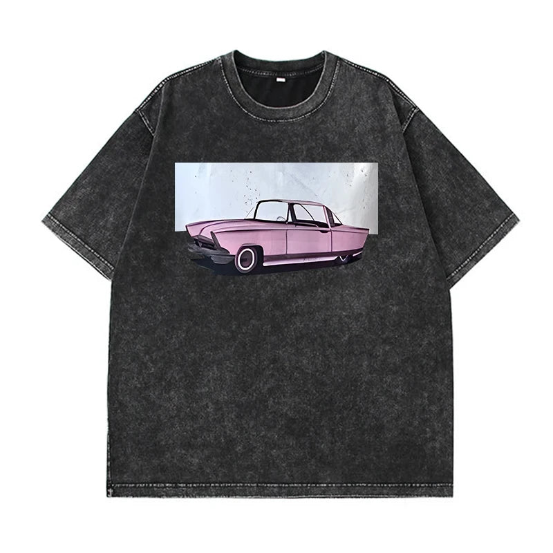 Cotton Washed T-shirt for Women New Attitude Fashion Leopard Prints Tops Loose O-Neck Oversized Short Sleeve Y2k Female Clothes