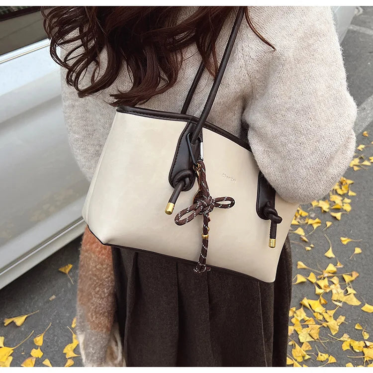 PU Leather Shoulder Bags For Women 2025 Winter Y2K Trend Female Crossbody Bag Lady Handbags And Purses Retro Tote Bag bolso
