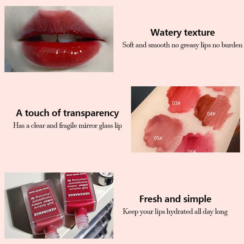 Punk Juice Red Lip Gloss Black Mirror Water Light Lip Glaze Jelly Glass Lip Oil Waterproof Lipstick Nude Clear Tint Makeup