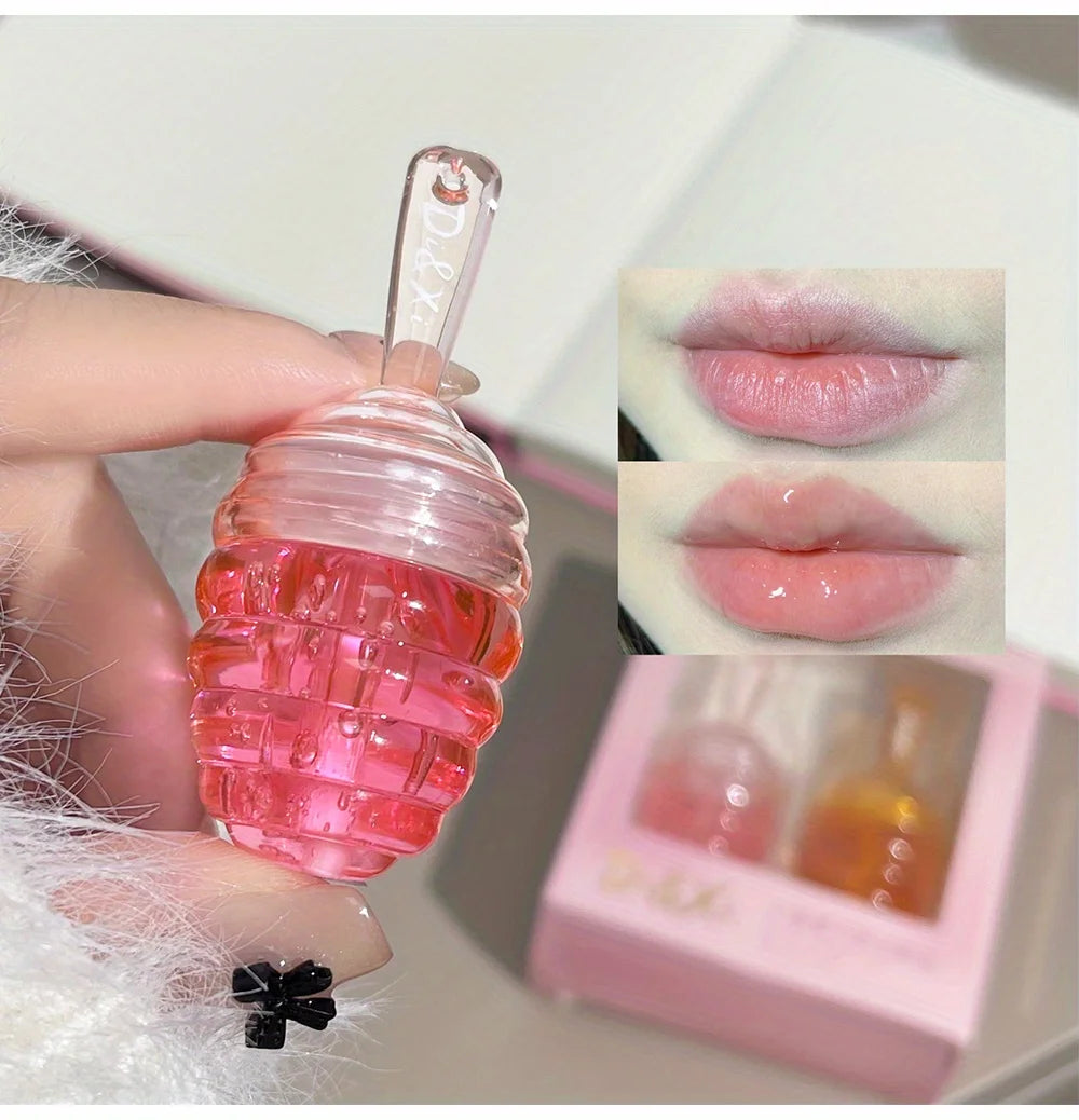 Small Honeypot Lip Oil Moisturizing and Fading Lip Pattern Water Lip Balm Dudu Lips