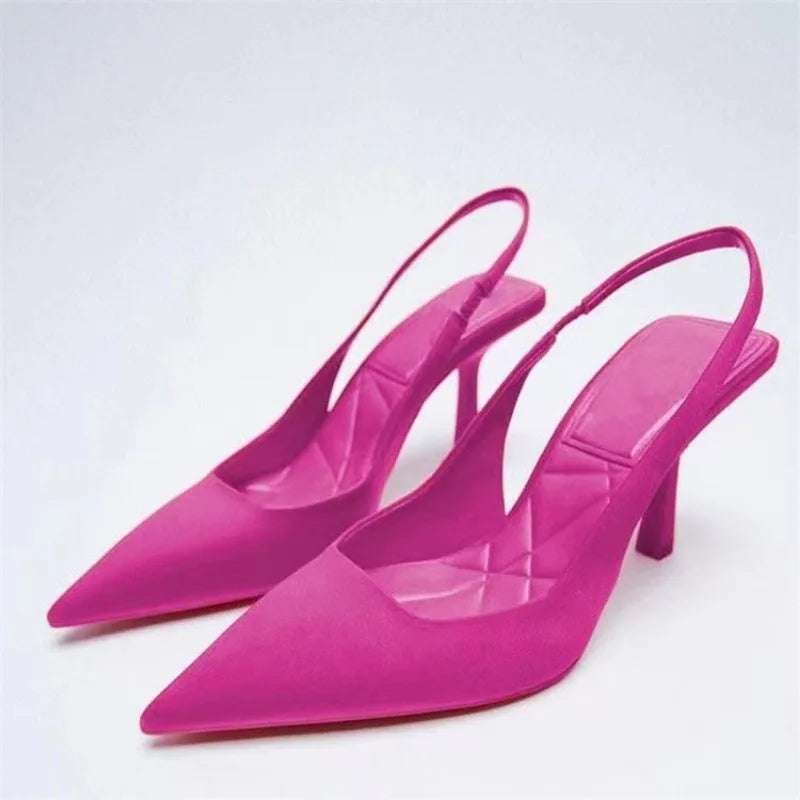 2024 Summer New Europe and The United States Large Size Fashion Pointed Sandals Temperament with French Women's Shoes