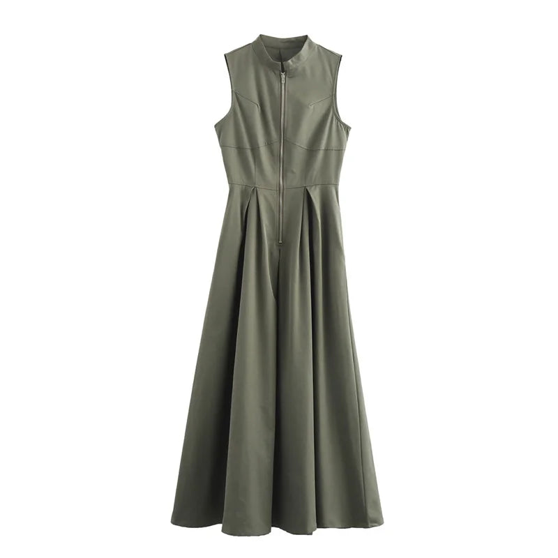 TRAF Zipper Long Dress
