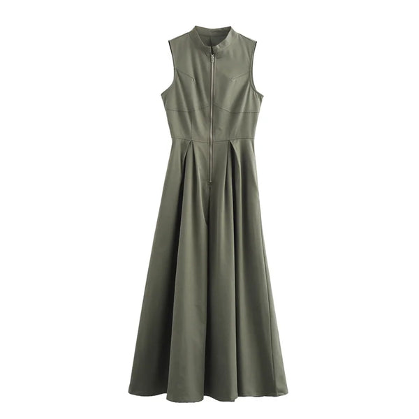 TRAF Zipper Long Dress