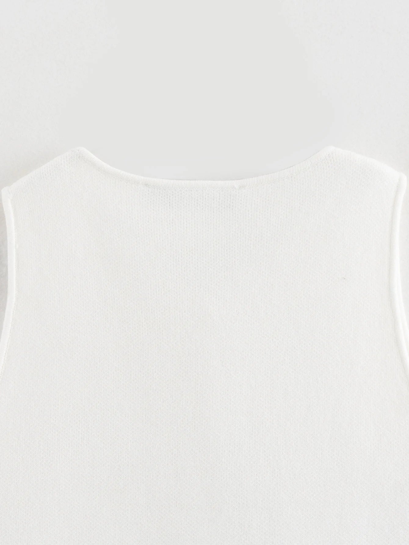 TRAF White Knit Crop Top Women Button Short Tops Woman 2024 Summer Tanks Camis Tops for Women Streetwear Vest Tank Top Female
