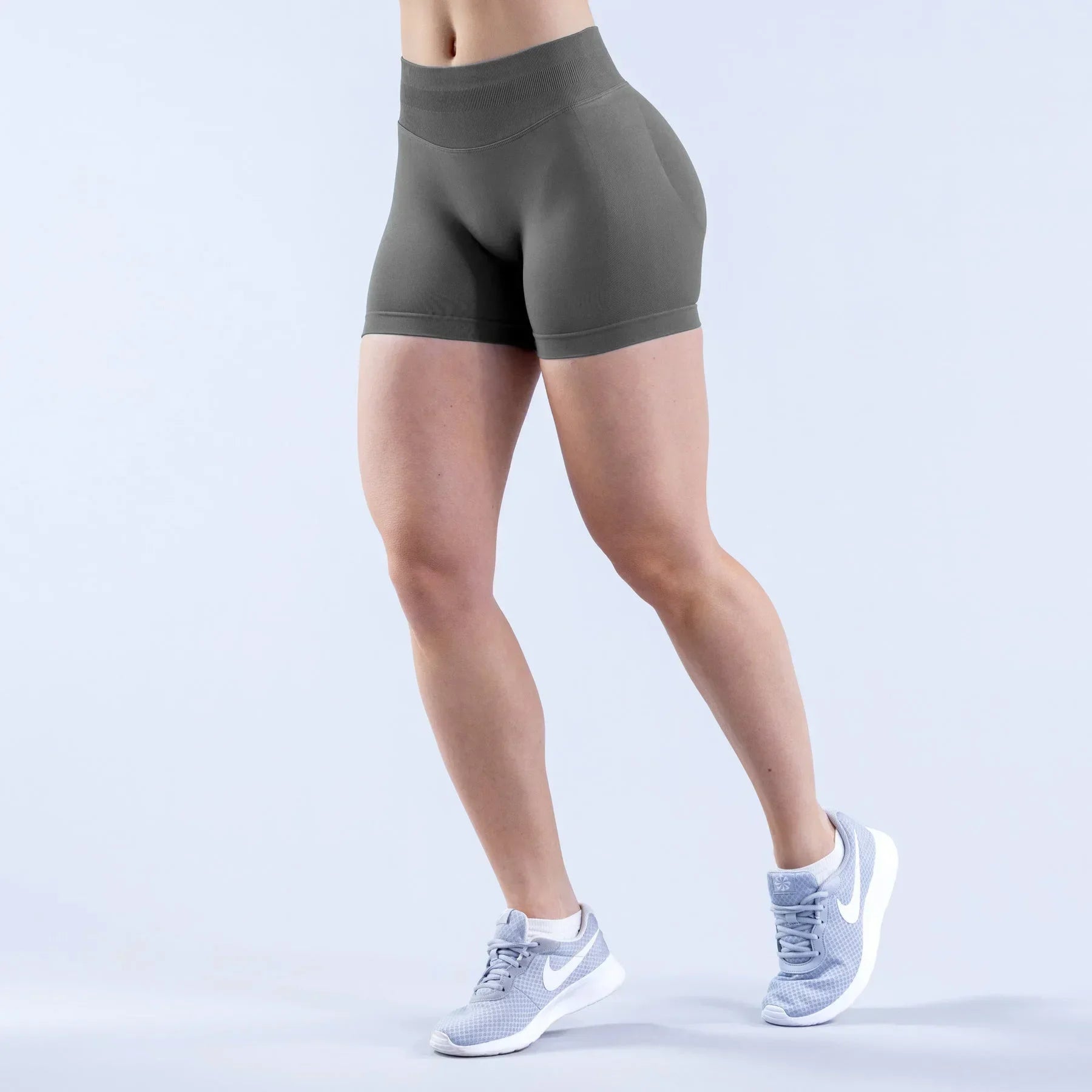 Summer High Waisted Yoga Shorts Women  Fashionable and Sexy Running Fitness Pants Solid Color High Elastic Yoga Leggings