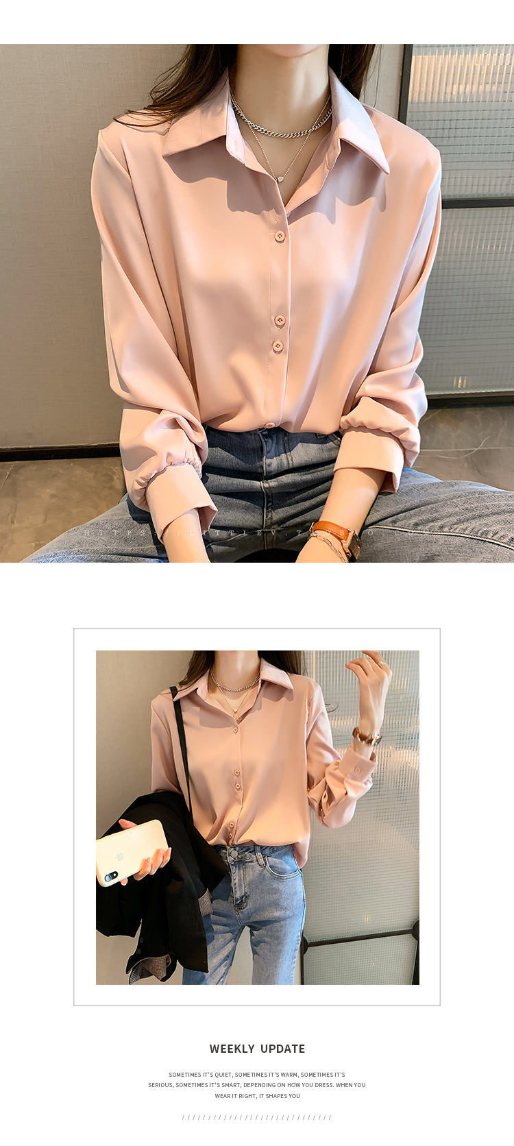 Spring Autumn Casual Chiffon Shirt Women Office Lady Shirts Fashion Female Long Sleeve Loose Solid Blouse Tops  S-4XL