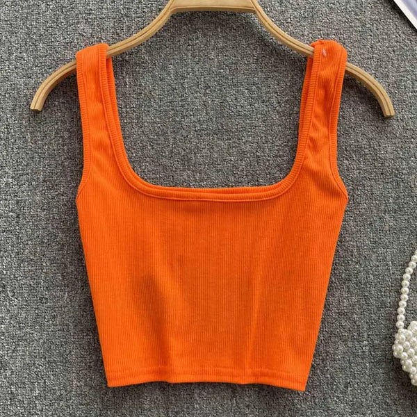 Tank Top Women Sexy Backless Y2k Top Slim Fit Bottoming Blouse Solid Crop Top Sleeveless Camis Mujer