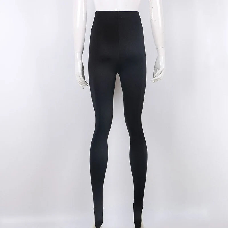 Korean Fashion Winter Black High Waisted Skinny Y2K Women Pants Sexy Glitter Casual Club 2022 Leggings Pants Long