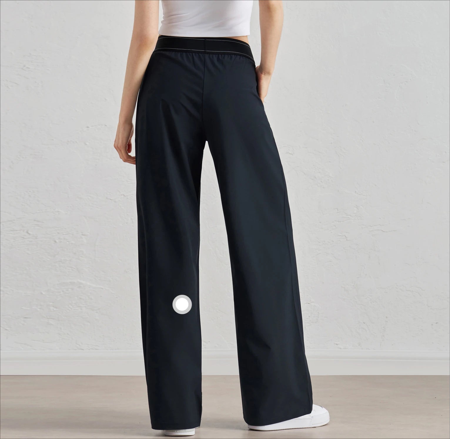 New Sports Yoga Wide Leg Pants Women Summer Elastic Waist Quick Drying Straight Pants Fitness Casual Solid Black Trousers Female