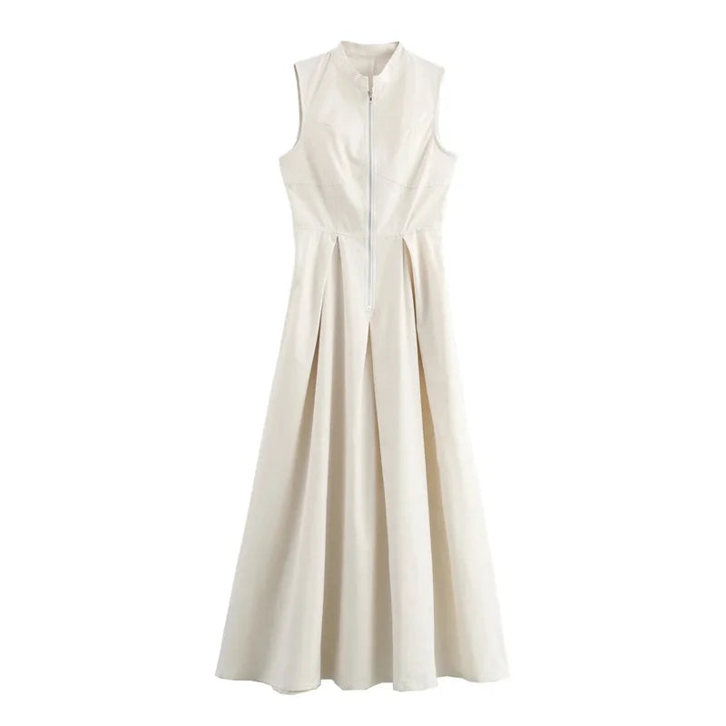 TRAF Zipper Long Dress