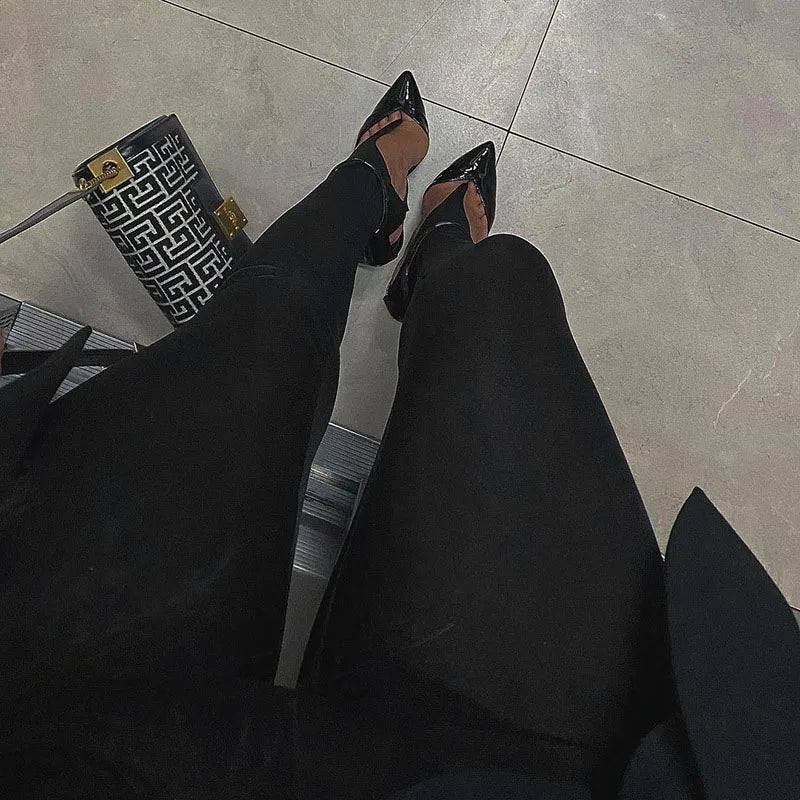 Korean Fashion Winter Black High Waisted Skinny Y2K Women Pants Sexy Glitter Casual Club 2022 Leggings Pants Long