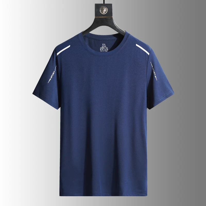 Running T-shirt Reflective Short Sleeve Ice Silk Quick Drying Summer Thin Breathable Fitness Tees Shirt Sportswear Sportsshirt