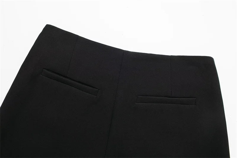 TRAF 2024 Black Mini Skirt Shorts Woman Fashion Asymmetric Skort For Women High Waist Short Skirts Woman Summer Casual Shorts