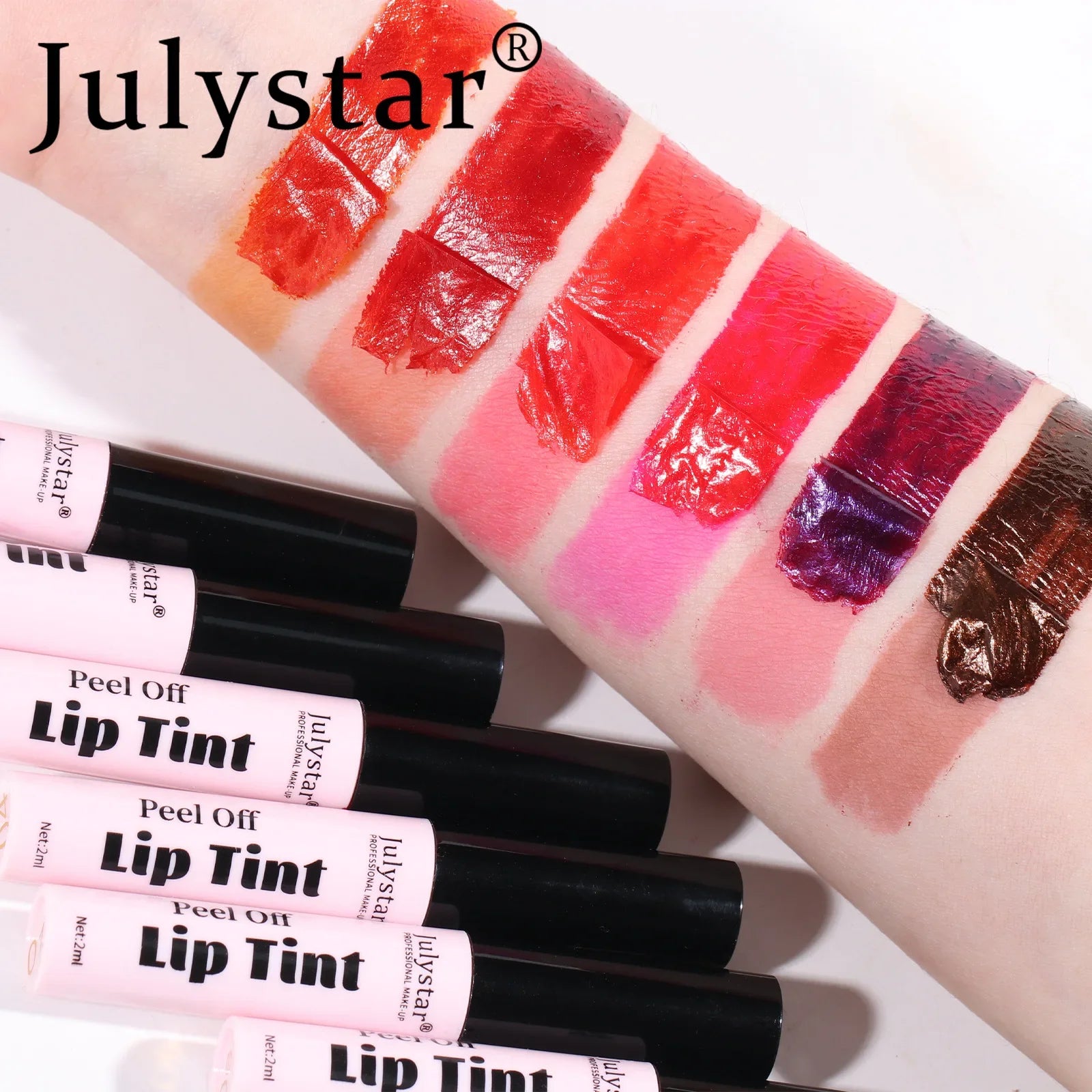 Julystar Peel Off Liquid Lipstick 6 Color Waterproof Lasting Matte Pink Lip Gloss Moisturizer Tear-off Lip Stain Cosmetic Makeup