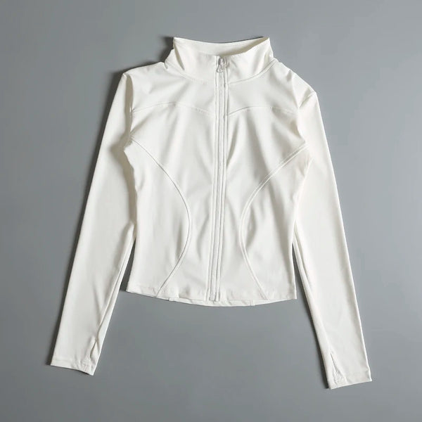 Gym Fitness Zip up Training   Running Workout Yoga Cropped Track Sport Jackets for Women