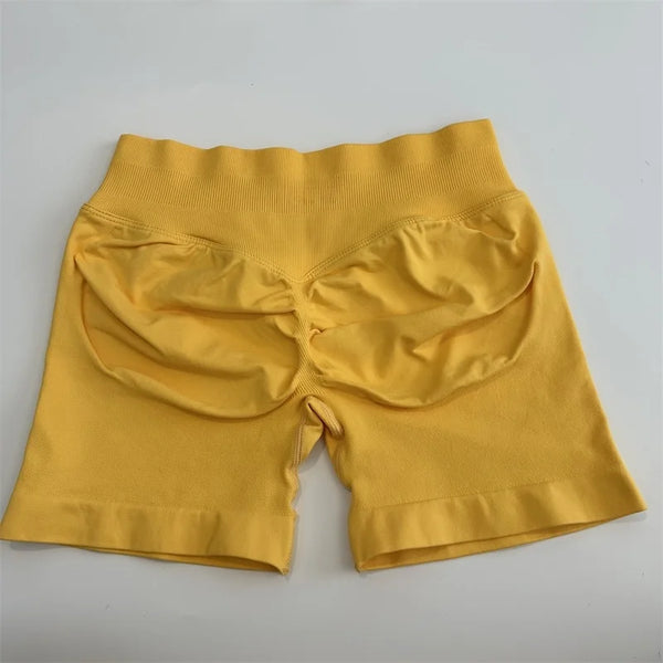 No Logo Shorts Low Ribbed Band Yoga Shorts Seamless Scrunch Bum Workout Gym Shorts Booty Stretch Running Shorts Fitness Clothes