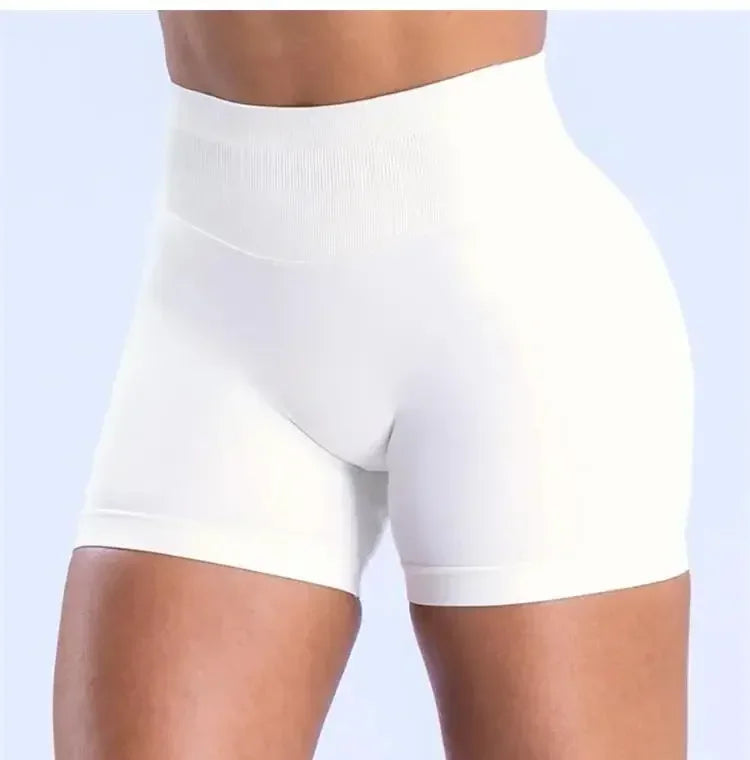 Summer High Waisted Yoga Shorts Women  Fashionable and Sexy Running Fitness Pants Solid Color High Elastic Yoga Leggings