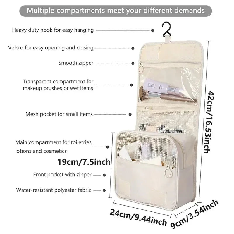 High Quality Travel Makeup Bag Waterproof Toiletries Organizer  Women Neceser Bathroom Hook Wash Pouch Hook Makeup Storage Bag