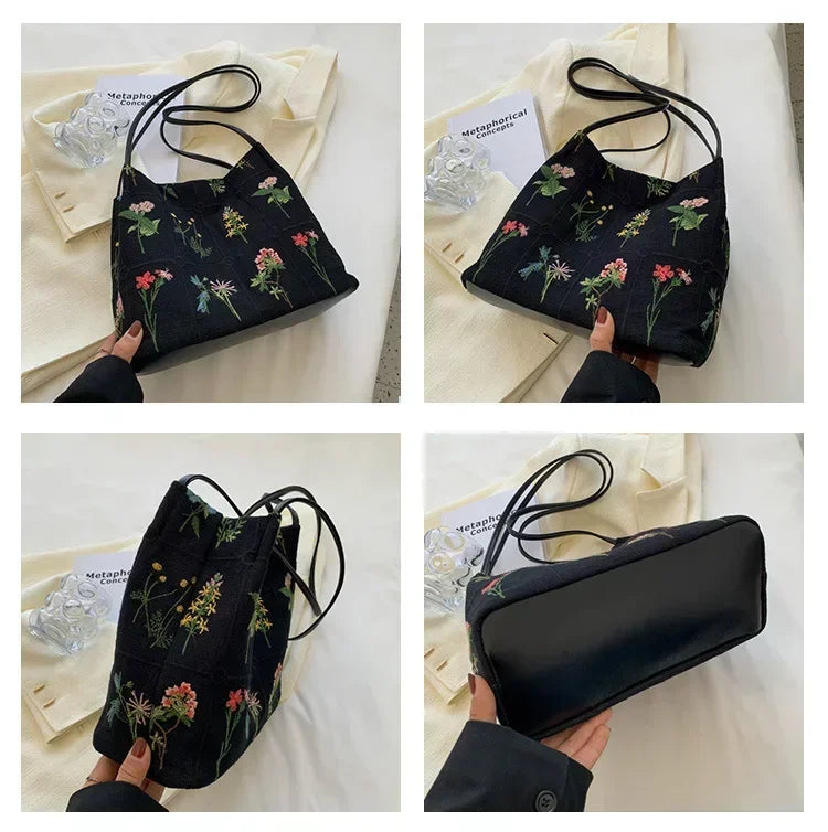 New Chinese Style Retro Bag 2025 New Models Silk Jacquard Fashionable Minimalist Bag Single Shoulder Diagonal Cross Women's Bag
