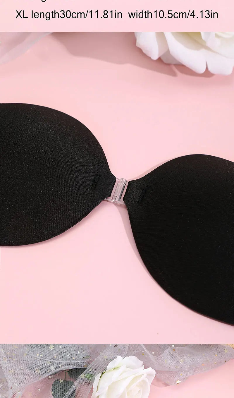 FINETOO 1Pair Women Invisible Underwear nubra Breast Patch Tow-Color Hypoallergenic Mango Cup bra Silicone Non-Falling Off Thin