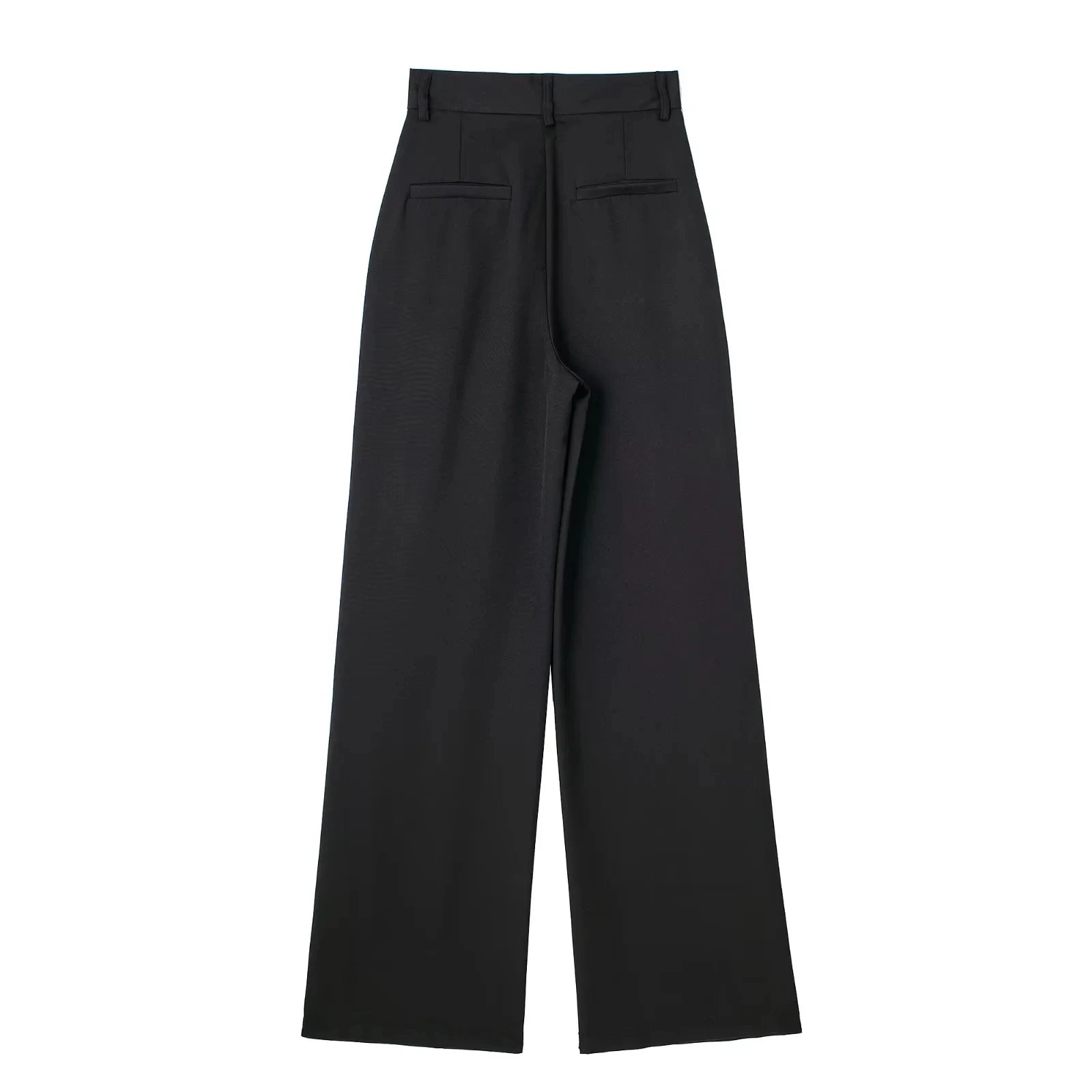 TRAF Women's Formal Pants Office Wear Women Striped Grey Black Pants Woman High Waist Baggy Suit Pants Casual Wide Leg Trousers