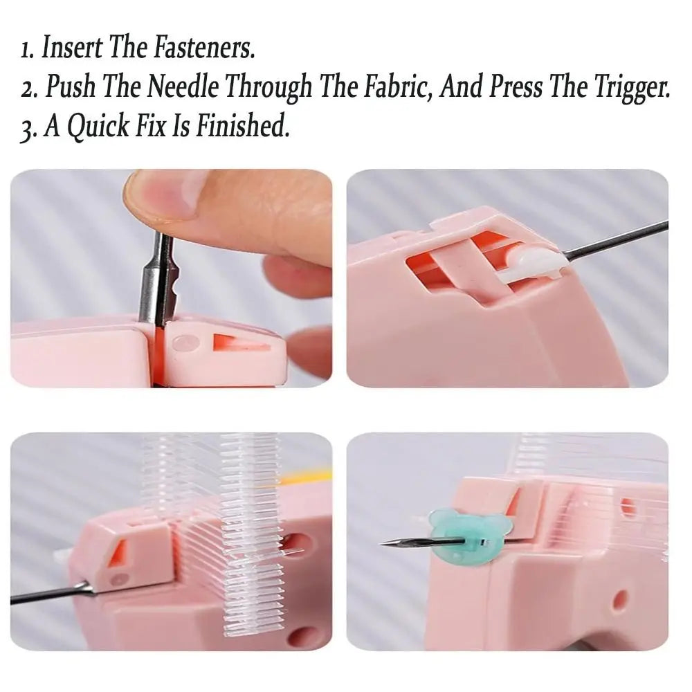 Portable Quick Clothing Fixer With Buckles Micro Stitch Tag Gun for Clothes Fixer Tool Quilt Tacking Gun Fastener Clip