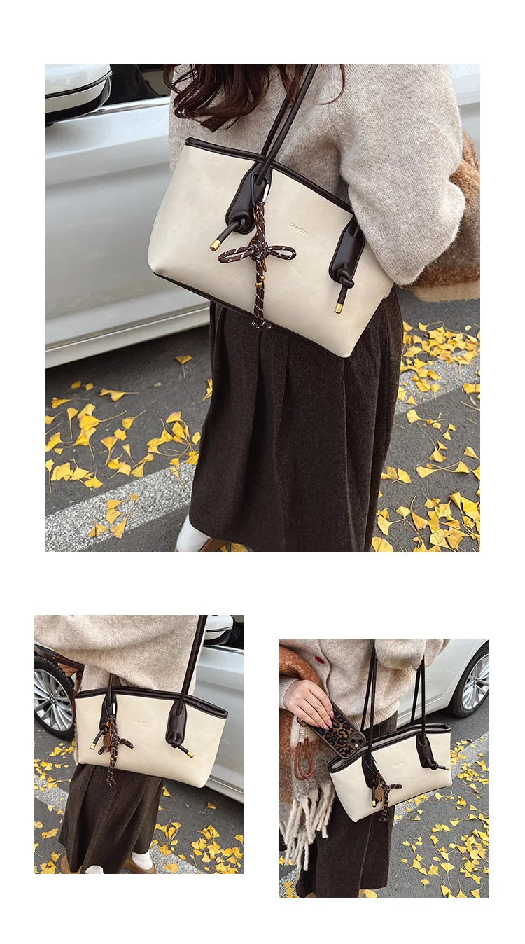 PU Leather Shoulder Bags For Women 2025 Winter Y2K Trend Female Crossbody Bag Lady Handbags And Purses Retro Tote Bag bolso