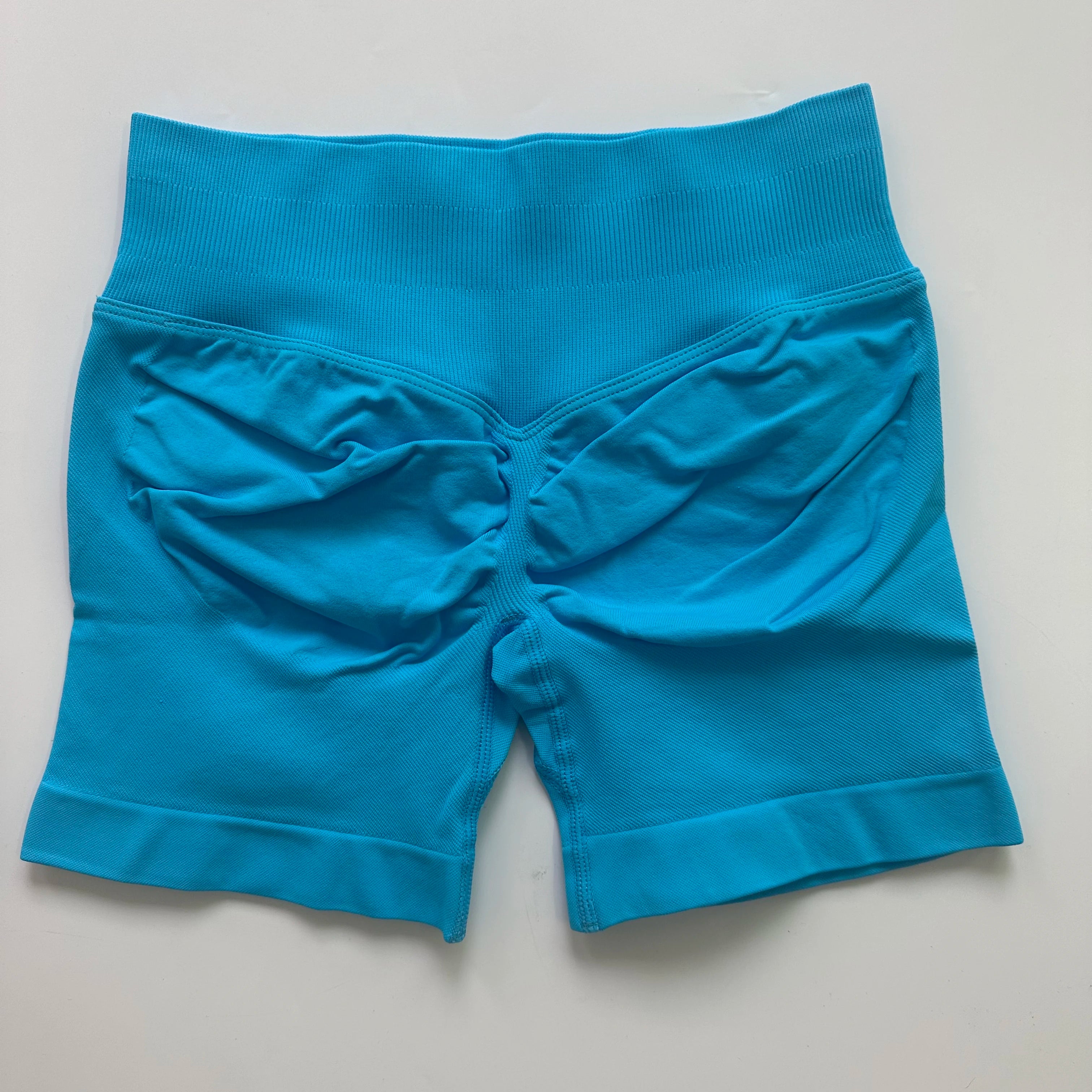 No Logo Shorts Low Ribbed Band Yoga Shorts Seamless Scrunch Bum Workout Gym Shorts Booty Stretch Running Shorts Fitness Clothes