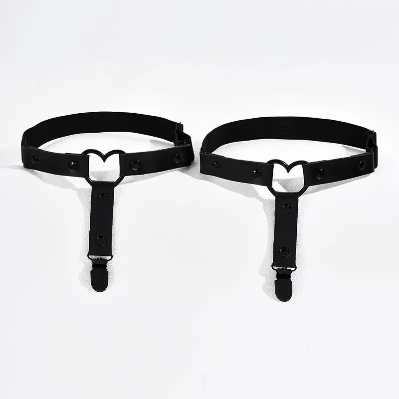 Punk Metal Tassel Pendant Pink PU Leather Choker Collar Sexy Spiked Neck Strap Clavicle Men Necklaces for Women Gothic Jewelry