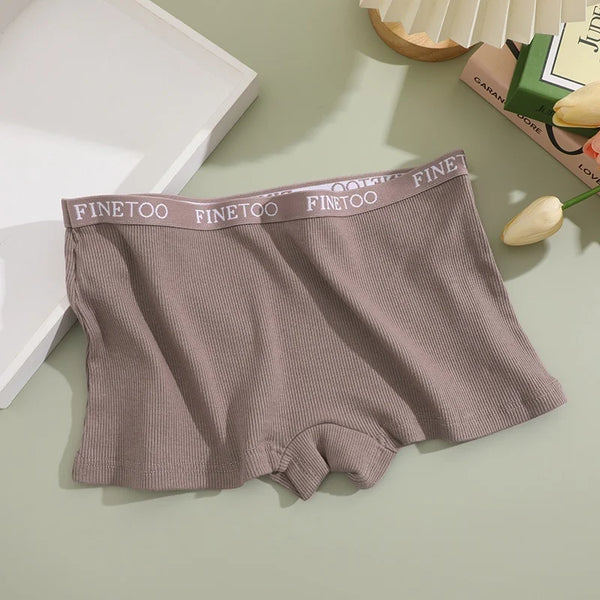 Seamless Women Cotton Boxers Underwear Ice Silk Shorts Solid Color Ladies Soft Boyshorts Plus Size M/L/XL